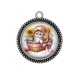 Pendentif Cabochon Argent - chat