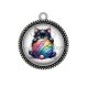 Pendentif Cabochon Argent - chat