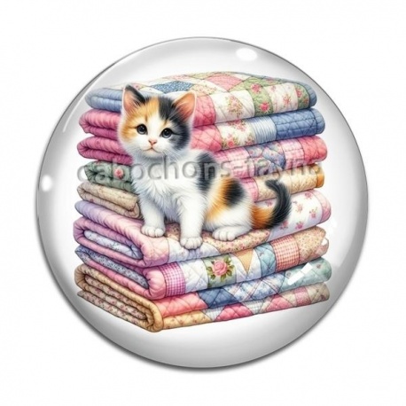 Cabochon Verre - chat