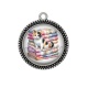 Pendentif Cabochon Argent - chat