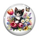 Cabochon Verre - chat