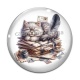 Cabochon Verre - chat