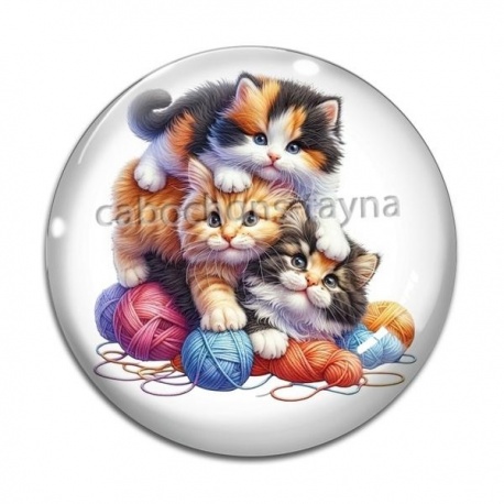 Cabochon Verre - chat