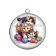 Pendentif Cabochon Argent - chat