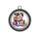 Pendentif Cabochon Argent - chat