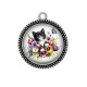 Pendentif Cabochon Argent - chat
