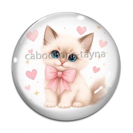 Cabochon Verre - chat