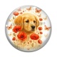 Cabochon Verre - chien coquelicot