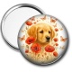 Miroir de poche - chien coquelicot