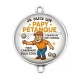 Connecteur Cabochon Argent - je suis un papy pétanque 