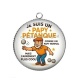 Pendentif Cabochon Argent - je suis un papy pétanque 