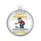 Pendentif Cabochon Argent - je suis un papy pétanque 