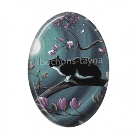 Cabochon Résine Ovale - chat