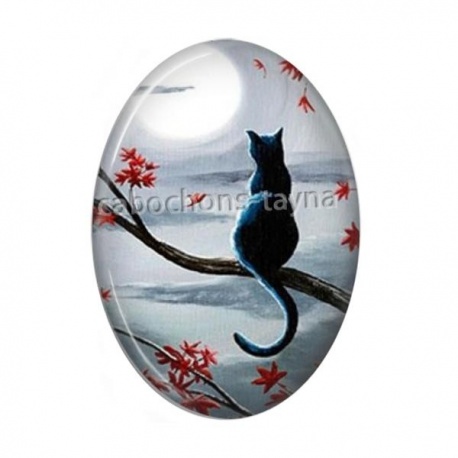 Cabochon Résine Ovale - chat