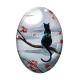 Cabochon Verre Ovale - chat