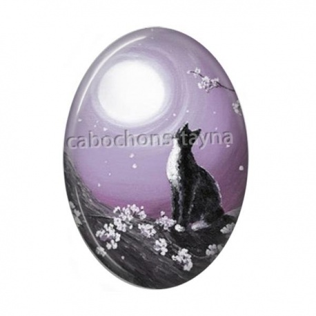 Cabochon Résine Ovale - chat