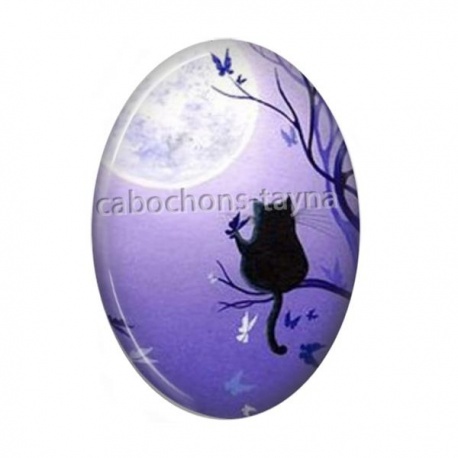 Cabochon Résine Ovale - chat