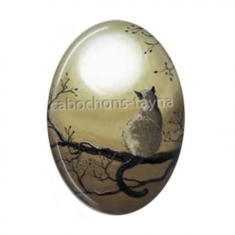 Cabochon Résine Ovale - chat