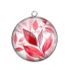 Pendentif Cabochon Argent - feuille