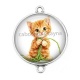 Connecteur Cabochon Argent - chaton