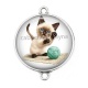 Connecteur Cabochon Argent - chaton