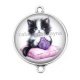 Connecteur Cabochon Argent - chaton