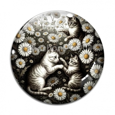 Cabochon Verre - chat
