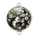 Connecteur Cabochon Argent - chat