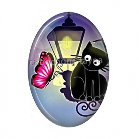 Cabochon Résine Ovale - chat