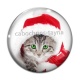 Cabochon Verre - chat de noël