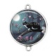 Connecteur Cabochon Argent - chat