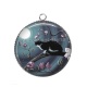 Pendentif Cabochon Argent - chat