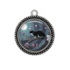 Pendentif Cabochon Argent - chat