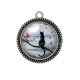 Pendentif Cabochon Argent - chat
