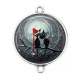 Connecteur Cabochon Argent - chat