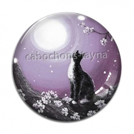Cabochon Verre - chat