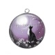 Pendentif Cabochon Argent - chat