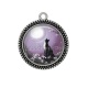 Pendentif Cabochon Argent - chat