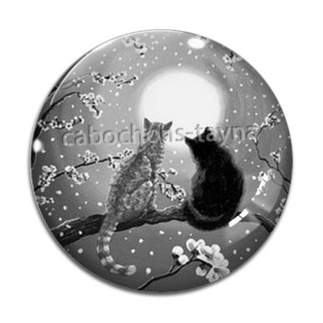 Cabochon Verre - chat