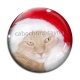 Cabochon Verre - chat de noël