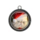 Pendentif Cabochon Argent - chat de noël