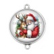 Connecteur Cabochon Argent - père noël et le cerf
