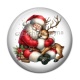Cabochon Résine - père noël et le cerf