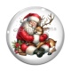 Cabochon Verre - père noël et le cerf