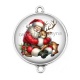 Connecteur Cabochon Argent - père noël et le cerf
