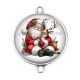 Connecteur Cabochon Argent - père noël et le cerf
