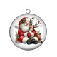 Pendentif Cabochon Argent - père noël et le cerf