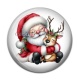 Cabochon Résine - père noël et le cerf