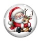 Cabochon Verre - père noël et le cerf