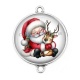 Connecteur Cabochon Argent - père noël et le cerf